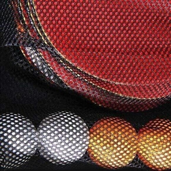 Harvil Leather/Wood 4-Player Table Tennis Racket Set with Conversion Top NS259 - Picture 4 of 7